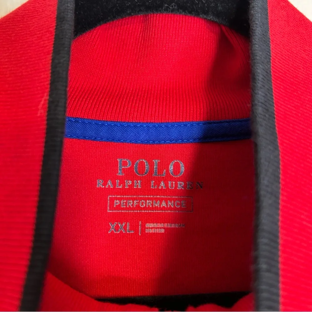 Polo Ralph Lauren Performance Contrast Tip Lightweight Red Full-Zip Track Jacket